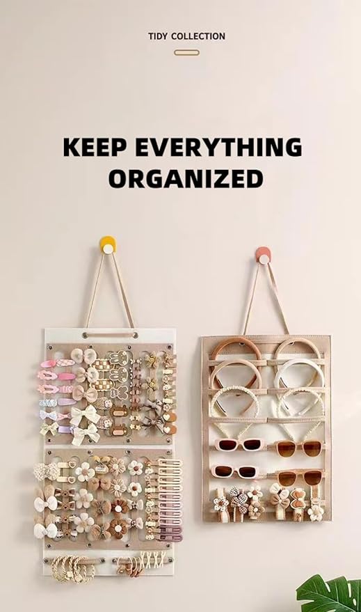Hanging Claw Clip Organizer for Women Large Capacity Hair Bows Holder Hair Accessories Storage for Sunglasses, Hair Clips, Jewelry, Headbands, Claw Clips Organizer