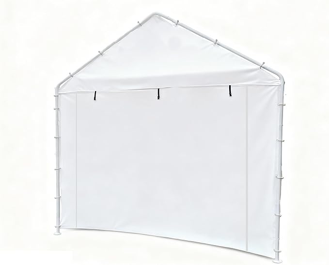 Rutile 10x20 Carport Replacement Sidewall, 180G PE Waterproof & UV Protected Sidewall Cover (White, Front/Back Panel)