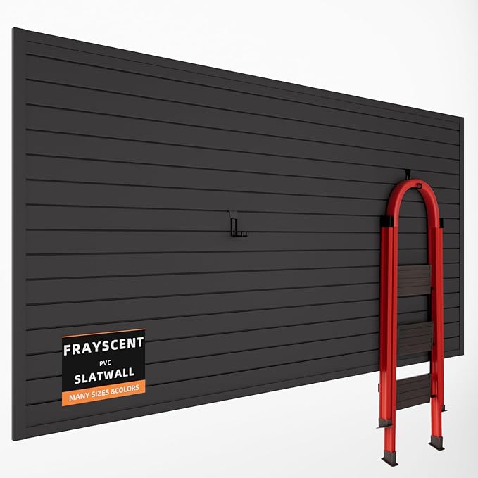 Slat Wall Paneling Garage Slat Wall Storage Systems, Slatwall Panels 4'x8' Slate Board Tool Organization, PVC Panels Organizer Black Slatwall Garage Storage & Organization Products