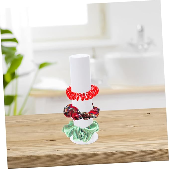 Acrylic Hair Tie Stand and Scrunchie Holder Display Rack Hair Accessory Organizer for Bracelets Hairbands and Scrunchies for Home and Store Use
