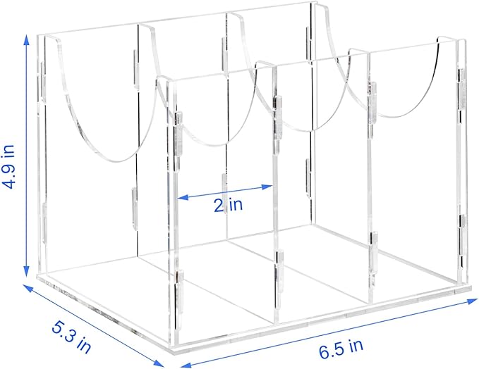 ECOSEAO DIY Belt Organizer, Clear Stackable Belt holder For Closet Drawer Storage - 3 Compartments, Multi-Purpose Display Bins With Inserts For Belts,Ties,Socks