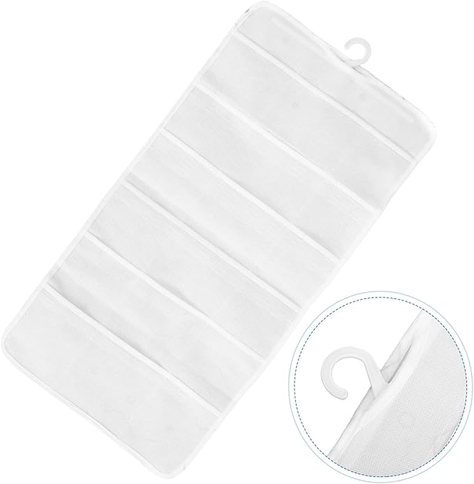 FRCOLOR Hanging Hair Accessories Organizer with Pockets for Compartment Wall Storage Pouch for Bows Clips and Hairpins Decorative for Clutter Spaces