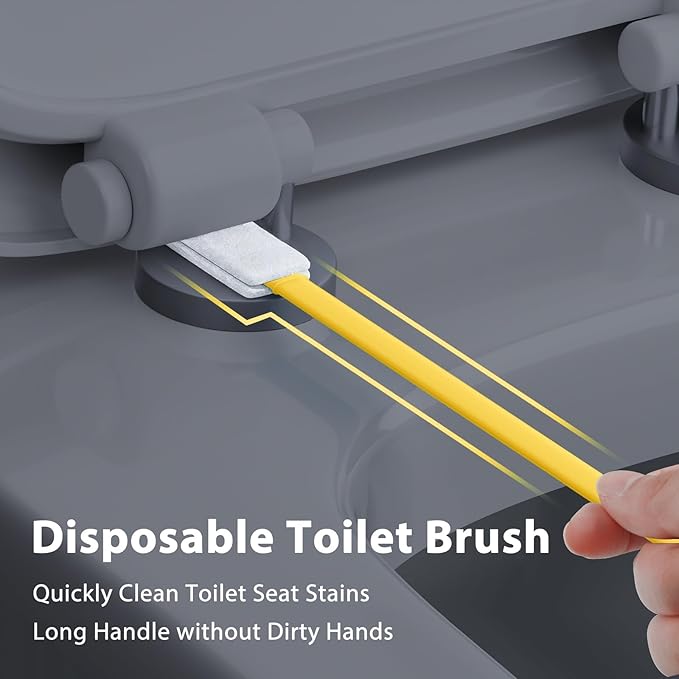 40pcs Crevice Cleaning Brush Tool, Disposable Toilet Brush for Toilet Seat Gaps, Crack and Crevice Cleaner Tool (Orange)