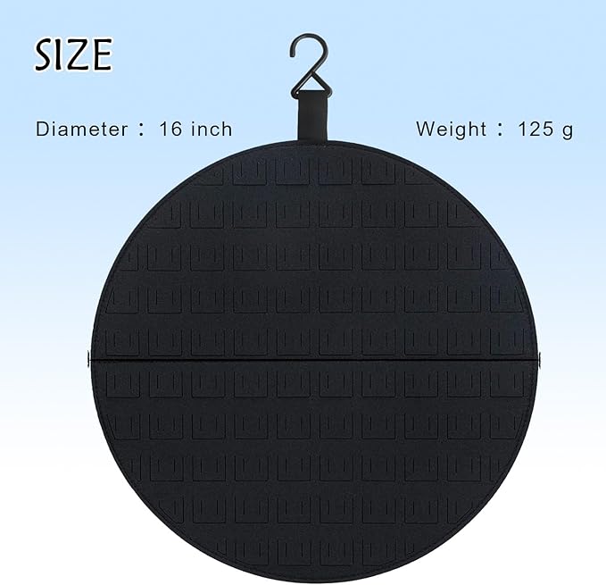 Collector Pin Board - Enamel Pin Hanging Display with 76 Slots (Black)