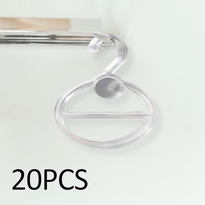 20 X Scarf Shawl Tie Organizer Accessories Holder Portable Neckerchief Rack Display Space Saving Closet Organizer (Clear 13cm)