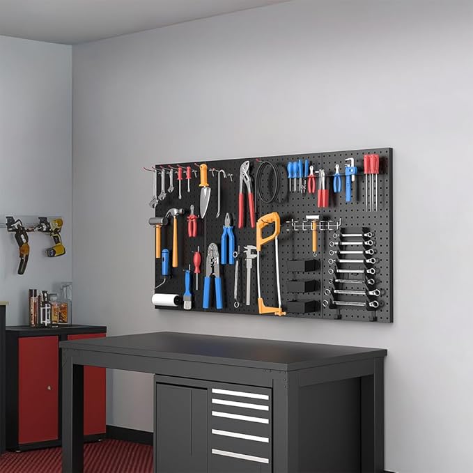 Ultrawall 4 Pcs Metal Pegboard Wall Panels, Peg Boards for Garage Tool Storage