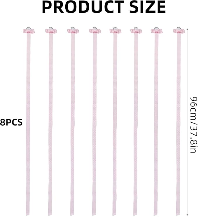 NICENEEDED 8Pcs 96cm Long Bow Holders, Hair Bows Organizer Headband Hair Accessories Organizer, Display Wall Hanging for Decors
