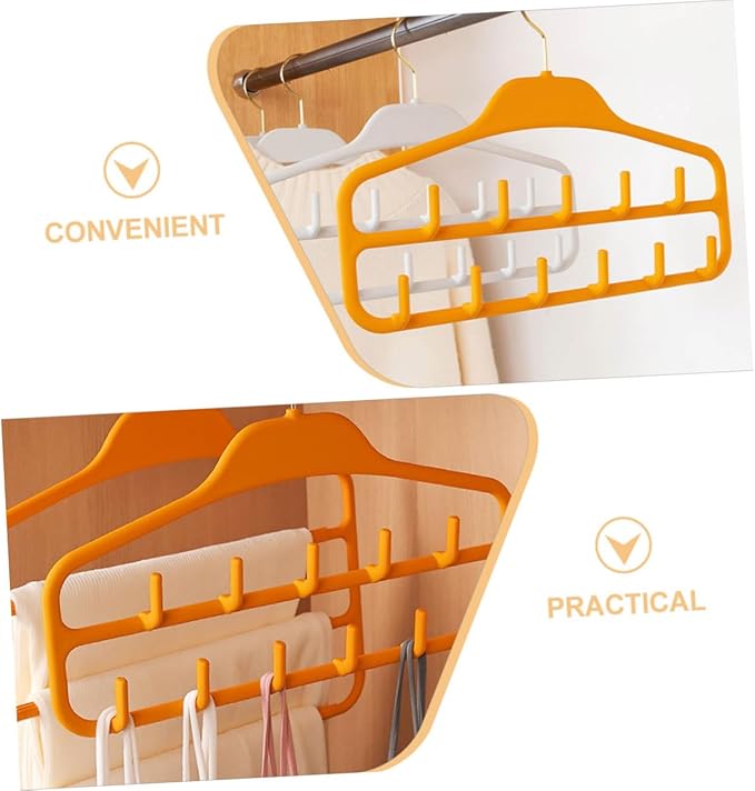 2pcs Multi-Functional Belt Hanger Organizer Hook Tie Scarf Storage Rack for Closet Maximize Closet Space Versatile Hanging Design