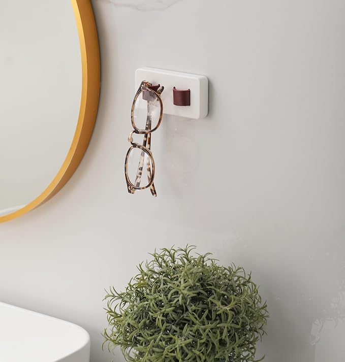 Wall Mount Eye Glasses Holder Spectacle Eyeglass Hanger Hanging Eyeglasses Holder for Desk Wood Sunglass Organizer Hanging Sunglasses Holder Wall Nerdy Gifts for Men Women