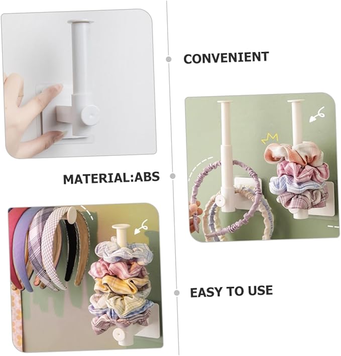 LIFKOME 2pcs Wall-mounted Hair Accessories Organizer Hook Storage for Hair Ties and Scrunchies Installation Stylish and Durable Design