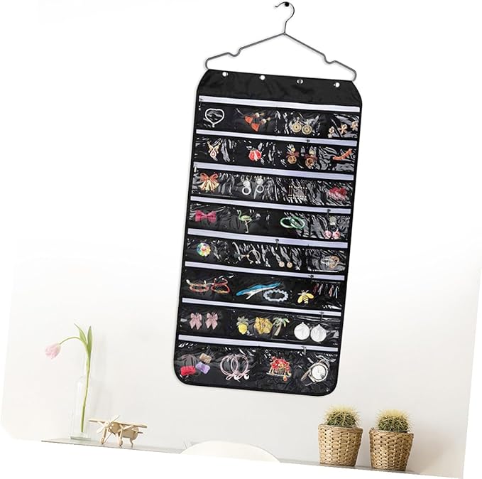 Double-side Hanging Pouch Jewelry Storage Bag Hair Accessories Organizer Travel Organizer Bag