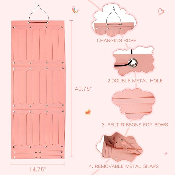 Aosome Hair Bows Holder Organizer Extra Large Capacity Headband Holder Organizer Hair Clips Holder
