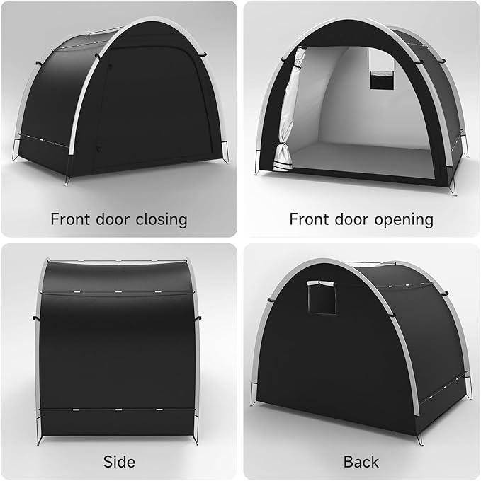 Bike Storage Tent Sheds - Outdoor Storage Waterproof, Upgraded 6.56x4.92x5.58ft Bicycle Shed Tent, Portable Bike Covers Shelter with Carry Bag for Motorcycle, Garden Tool - Medium