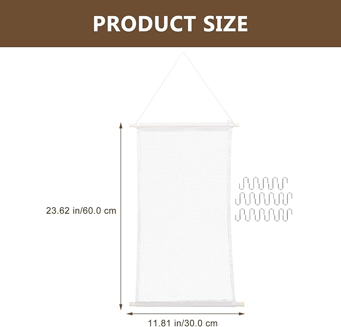Uonlytech Hanging Earring Wall Holder Mesh Jewelry Organizer with 17 Small Hooks, Decorative Earring Rack for Home Storage and Display, Space-saving Accessory Organizer