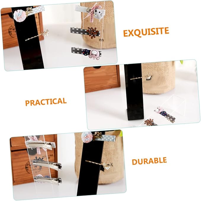 4pcs Acrylic Hair Clip Display Stand Organizer for Hairpins Barrettes Clips Compact Storage for Home Shops and Boutiques