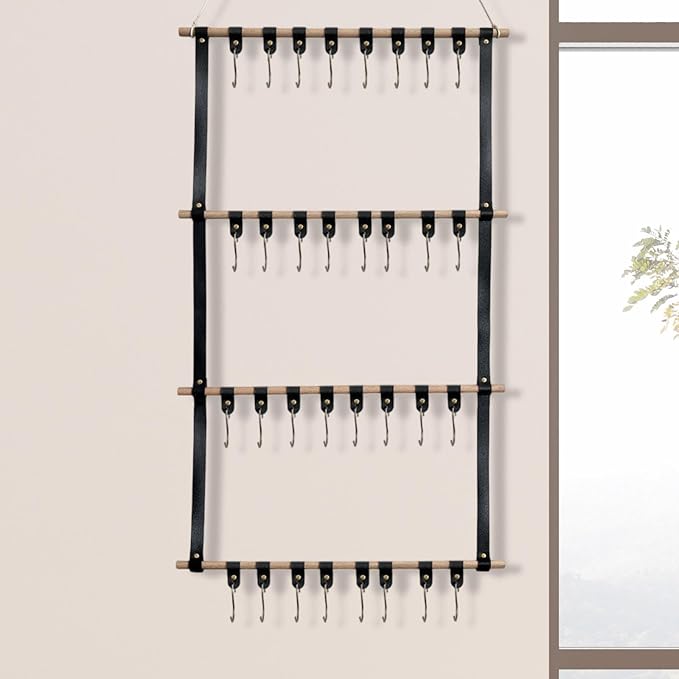 HouseVibe Headband Storage Clip Organizer for Hair Accessories and Bows, Hair Claw Clip Holder, Wall Mounted or Drawer Organizer for Barrettes, Scrunchies, Jewelry- Black