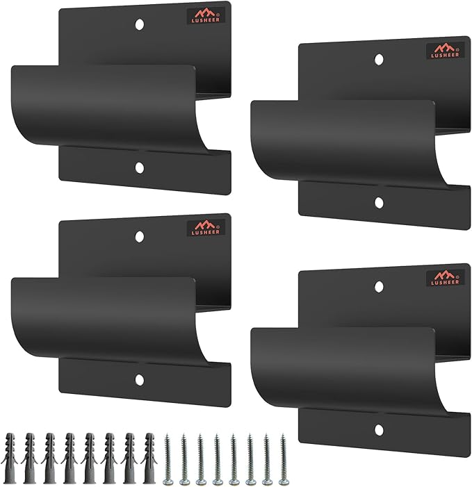 Ladder Hangers for Garage Wall,Garage Storage Hooks- Wall Mount Wheelbarrow Hanger, Patio Furniture, Chair & Ladder - Ladder Holder Wall Mount (4 Pack)