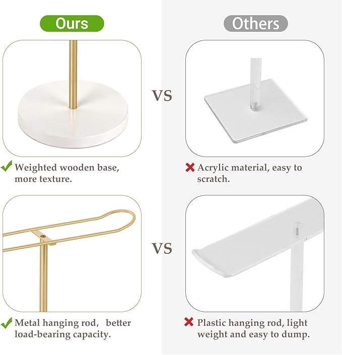 Dahey Headband Holder Metal Headband Organizer Hair Hoop Display Stand Hair Accessories Organizer Storage Hair Ropes Bracelets Bangles for Women and Girls, Gold