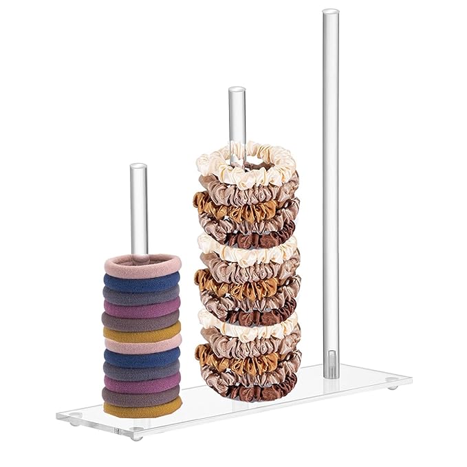 1Pc Acrylic Scrunchie Holder Stand Hair Scrunchy Display Storage Hair Elastics Storage Organizer Scrunchie Rack Hair Ties Holder Storage for Hair Ties