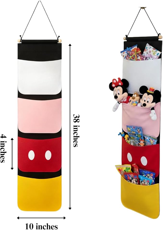 Mouse Ear Organizer, Hanging Headband Holder for Park Ears, Display & Storage Organizer for Disney Accessories, Holds Up to 8–10 Ears, Wall Door Closet Hanging Rack