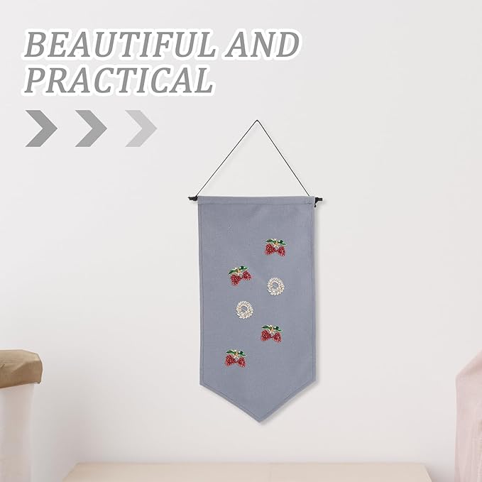 DOITOOL Hanging Brooch Display Holder Wall-mounted Pin Organizer Badge and Earring Storage Canvas, Medium Gray Jewelry Organizer for Home and Closet Accessories