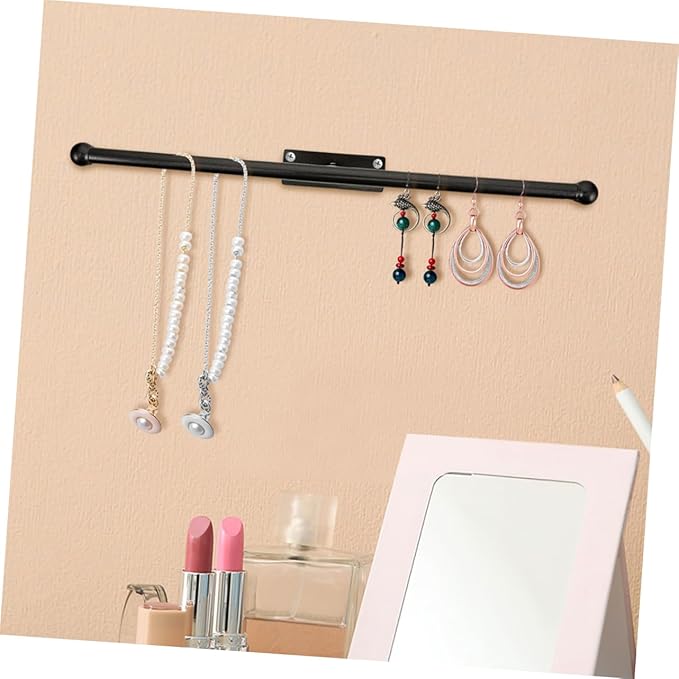 Cabilock Wall Mounted Jewelry Organizer Hangable Necklace Rack with Hooks Storage Shelf for Earrings and Bracelets Decorative Jewelry Display for Home
