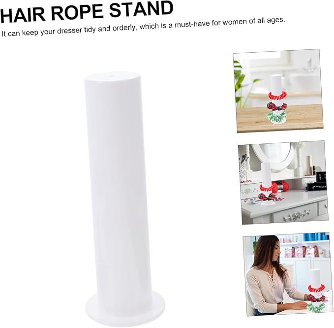 Acrylic Hair Tie Stand and Scrunchie Holder Display Rack Hair Accessory Organizer for Bracelets Hairbands and Scrunchies for Home and Store Use