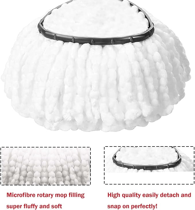 6 Pack Spin Mop Replacement Head Mop Refill Compatible with Ocedar Triangle Swivel Mops Microfiber Swivel Mop Refill,Deep Clean,Machine Washable and Easy to Replace