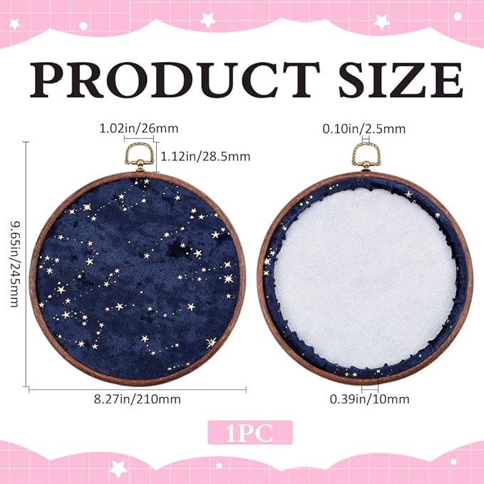 GORGECRAFT Badge Brooch Pennant Display Wall Hanging Vintage Round Polyester Organizer Board Velvet Earrings Necklace Enamel Pin Holder Collection Display Stand Storage Case for Jewelry Marine Blue