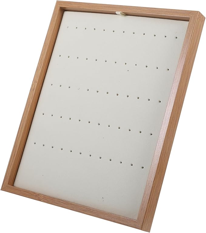 Wooden Earring Display Organizer Multi-slots Jewelry Holder Small Desktop Earring Rack for Studs and Dangling Jewelry Storage Accessory Organizer
