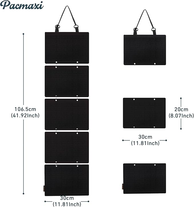 Hanging Enamel Lapel Pin Display Panels Organizer With 5 Loose-leaf Board Pieces, Brooch Pin Enamel Pin Display Pages, Badge Collection Display Holder Holds At Least 120 Pins.(Pins Not Included) (Black)