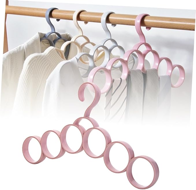 Plastic Multifunction Scarf and Tie Holder Space-Saving Closet Organizer for Accessories Belts Scarves and Ties Random Color Design