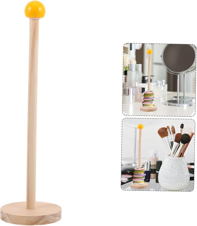 Wood Hair Accessories Organizer Stand Vertical Scrunchies Tower for Girls Natural Wood Hair Tie Holder Stylish Jewelry Display Rack