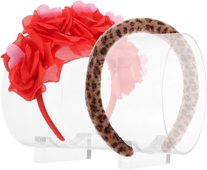 Gatuida Acrylic Headband Holder Stand Clear Hair Accessories Organizer for Scrunchies Headphones and Jewelry Sturdy Display Rack for Vanity and Dressing Table Storage Diameter Height