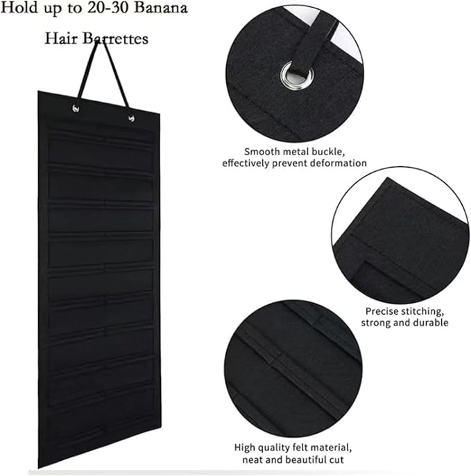 Hanging Claw Clip Organizer for Women Large Capacity Hair Bows Holder Hair Accessories Storage for Sunglasses, Hair Clips, Jewelry, Headbands, Claw Clips Organizer
