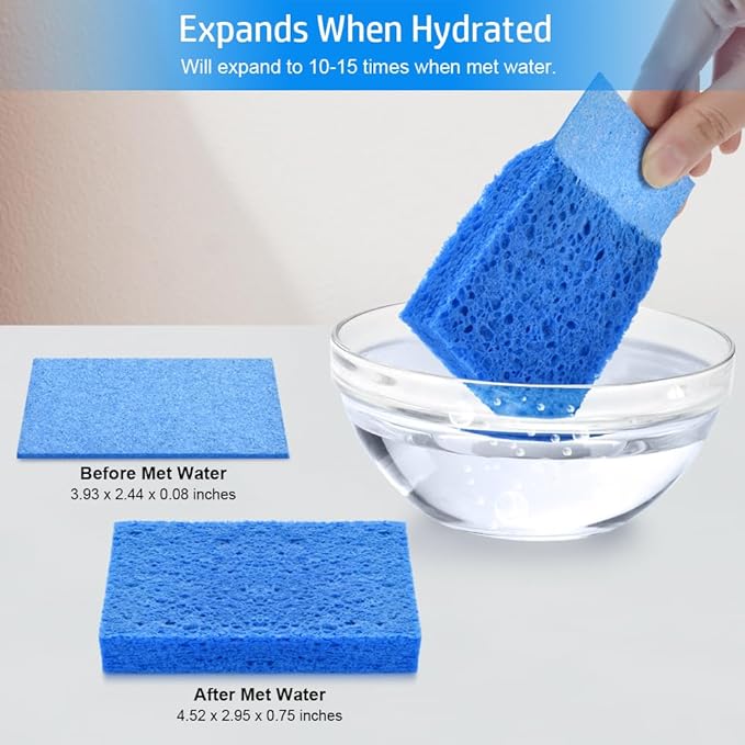 Mcyye 4PCS Compressed Kitchen Sponges for Household Use, Zero Scratch Scrub Dish Sponge Kitchen, Dual Sided Multipurpose Cleaning Sponges for Dishes, Kitchenware, Dishwashing Brushes, Save Space