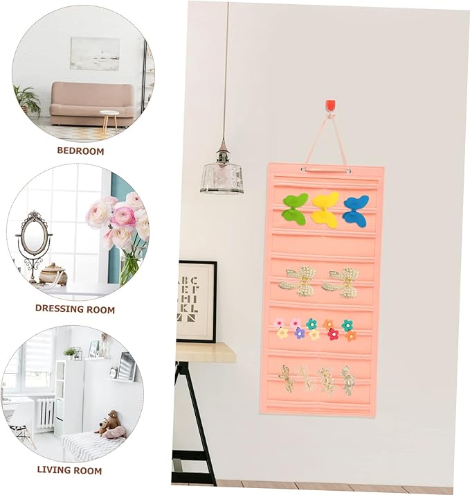 PRETYZOOM Hair Clip Organizer Wall Hanging Rack Portable Hanger for Hair Bows and Clips