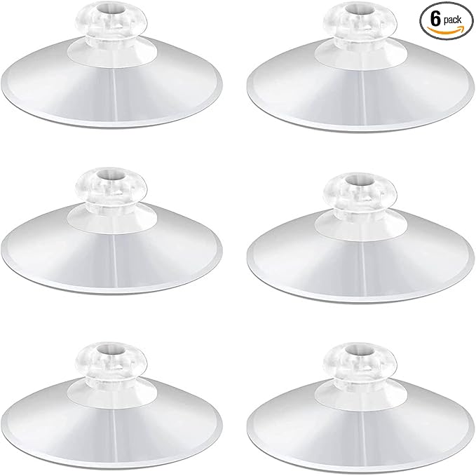 Shower Caddy Connectors Suction Cups for Bathroom, 2 Inch PVC Plastic Heavy Strength Large Clear Sucker Without Hooks, Replacement Suction Cups Compatible with iDesign (6 PCS)