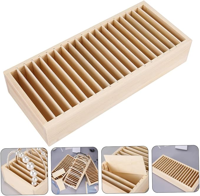 Creative Headband Storage Box Wooden Hair Accessory Organizer with Compartments for Efficient Hairband Display and Storage
