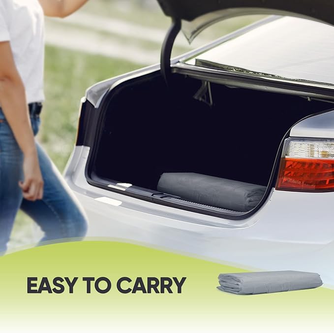 ADVANCE OUTDOOR 12x20 ft Carport Replacement Door with Zippers Tarp, Heavy-Duty Waterproof & UV Protected, Easy Installation with Ball Bungees, Sliver Gray, One Door Only