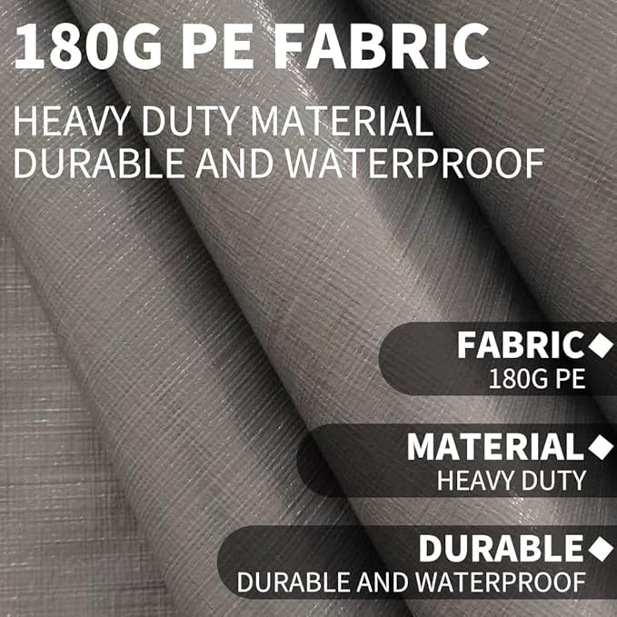 10' x 20' Upgraded Carport Replacement Canopy Cover Grey for Car Garage Shelter Party Tent Top Tarp with Ball Bungees (Only Top Cover, Frame is not Included)