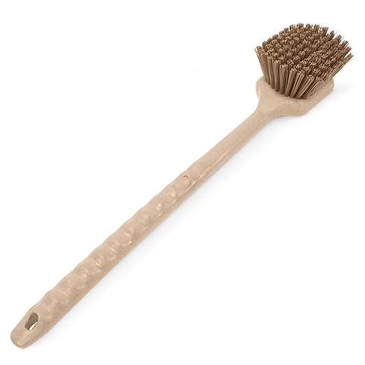 SPARTA 40501EC25 Plastic Large Scrub Brush, Kitchen Brush, Utility Brush With Long Handle For Cleaning, 20 Inches, Tan, (Pack of 6)