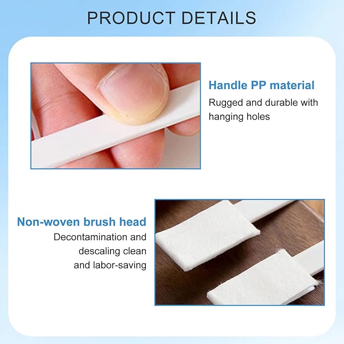 10 PCS 14×1.5cm Disposable Crevice Cleaning Brushes Small Detail Toilet Corners Cleaning Brushes Keyboards Tight Spaces Crevice Tool for Home Office(White)