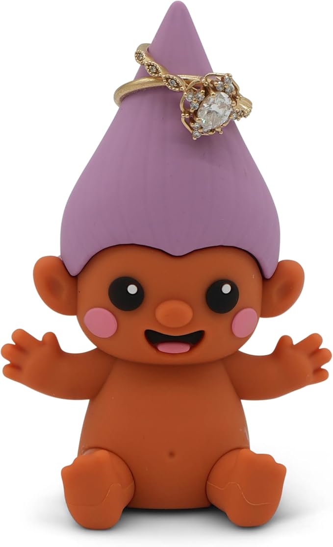 Figurine Ring Holder – Cute and Decorative Jewelry Organizer for Rings, Earrings & Small Accessories – Perfect for Vanity, Dresser, or Bathroom Countertop – Troll