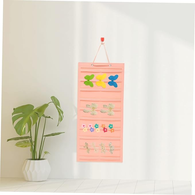 PRETYZOOM Hair Clip Organizer Wall Hanging Rack Portable Hanger for Hair Bows and Clips