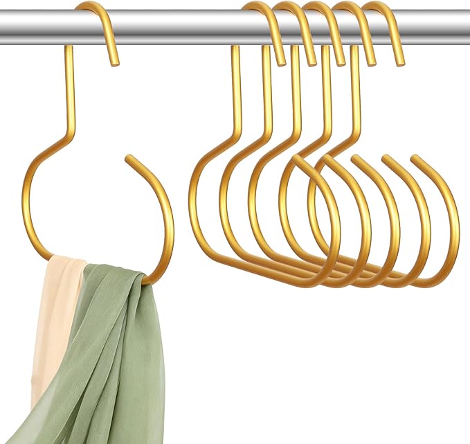 Belt Hanger for Closet, Great Space Saving Belt Hanger, Durable and Sturdy Steel Material, Smooth & Burr-Free Surface, Easy to Use, Multipurpose Closet Hangers for Storing Ties, Scarfs, Hats, 6 Pack