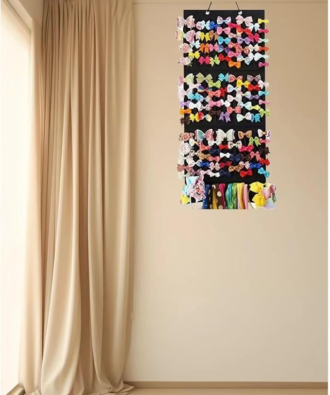Hanging Claw Clip Organizer for Women Large Capacity Hair Bows Holder Hair Accessories Storage for Sunglasses, Hair Clips, Jewelry, Headbands, Claw Clips Organizer