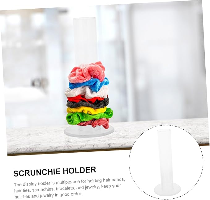 Amosfun Scrunchie Holder Stand Hair Accessories Organizer for Girls Scrunchy Display Organizer Acrylic Hair Tie Tower