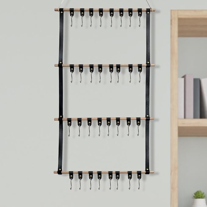 HouseVibe Headband Storage Clip Organizer for Hair Accessories and Bows, Hair Claw Clip Holder, Wall Mounted or Drawer Organizer for Barrettes, Scrunchies, Jewelry- Black