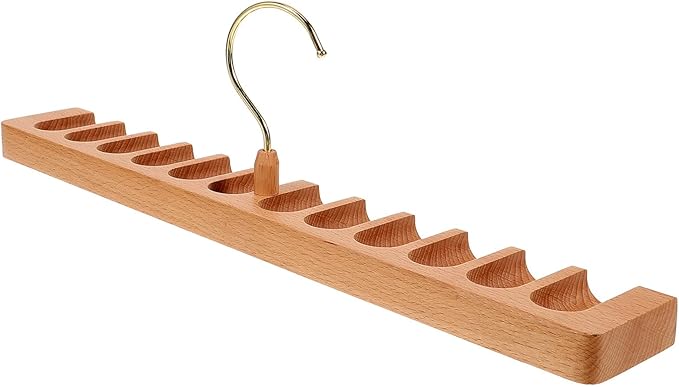 VILLCASE Wooden Belt Hanger Rack Organizer for Men’s Closet Beech Holder with Tie and Bowtie Storage Home Closet Accessory Organizer